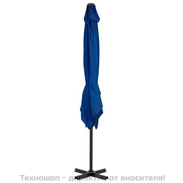 Конзолен градински чадър с алуминиев прът лазурносин 250x250 см