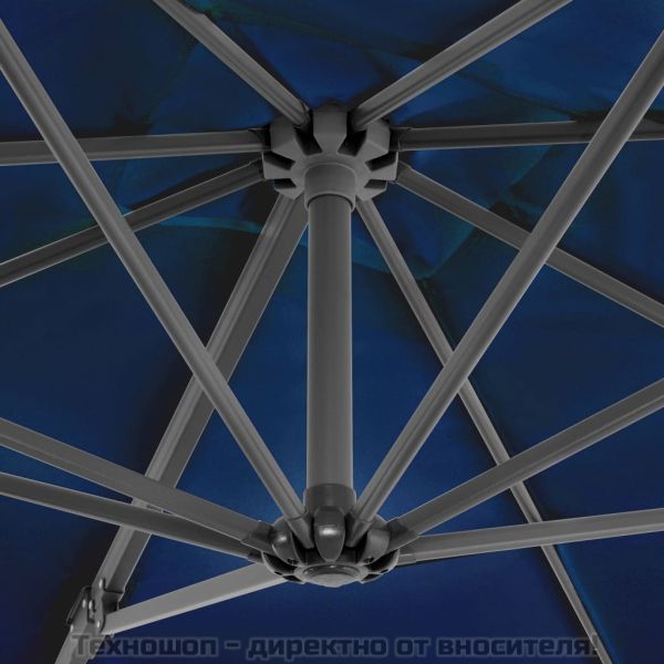 Конзолен градински чадър с алуминиев прът лазурносин 250x250 см