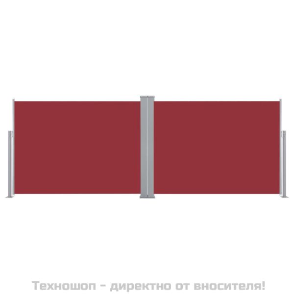 Прибираща се странична тента, червена, 100x1000 см