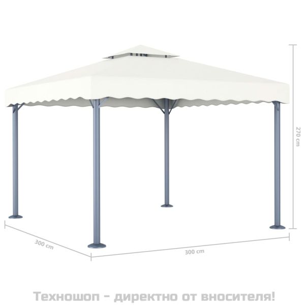 Шатра, 300x300 см, кремава, алуминий