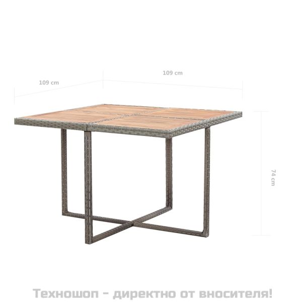 Градински комплект с възглавници, 9 части, полиратан, антрацит