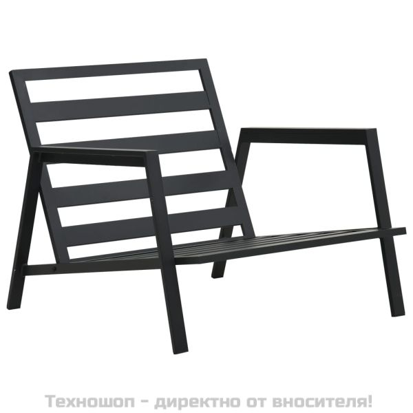 Градински комплект с възглавници, 5 части, алуминий, тъмносив