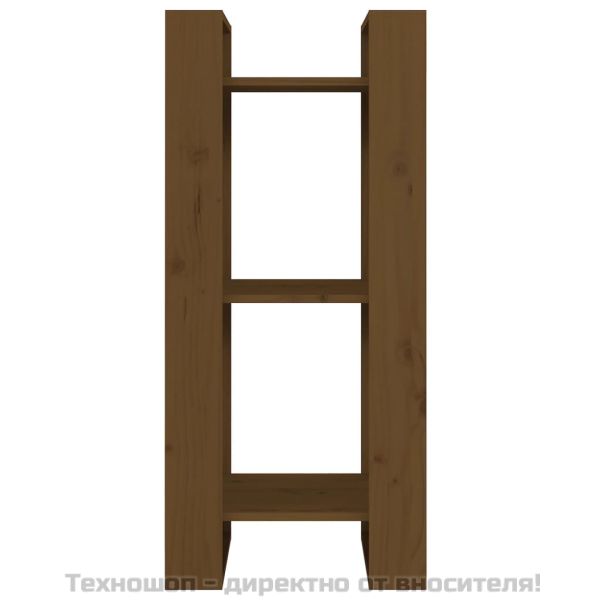 Библиотека/разделител за стая, меденокафява, 41x35x91 см, бор
