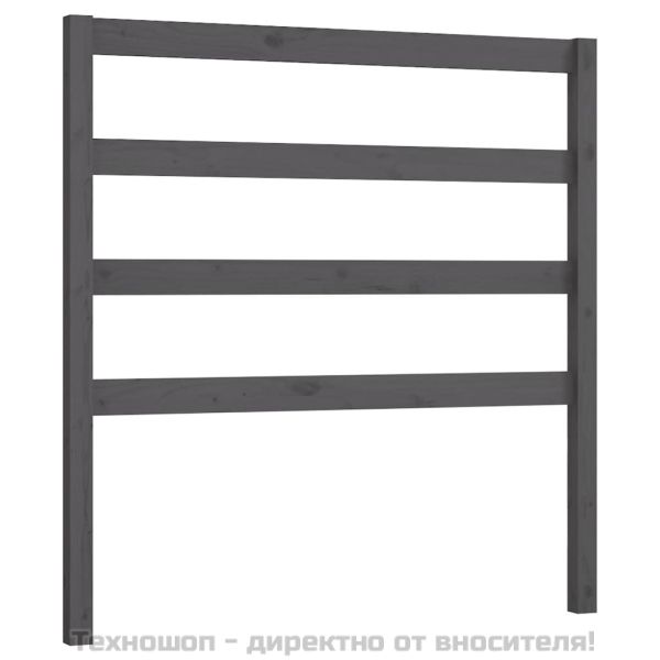 Горна табла за легло, сива, 81x4x100 см, бор масив