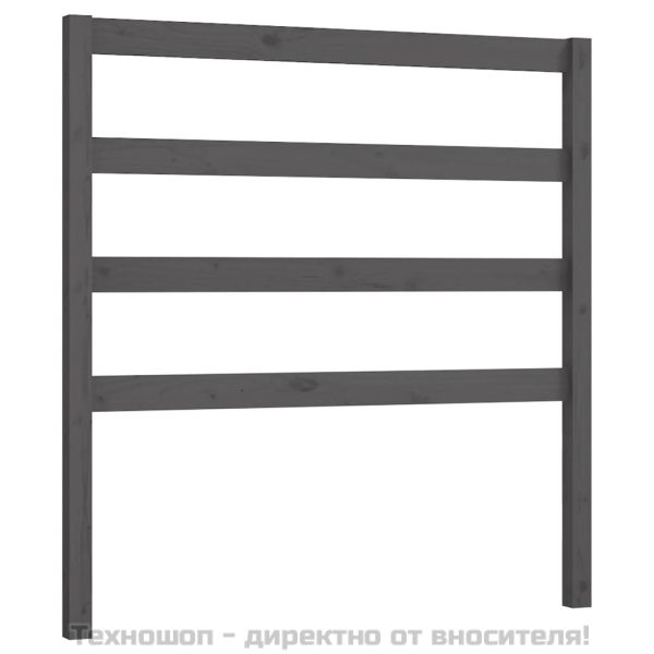 Горна табла за легло, сива, 96x4x100 см, бор масив