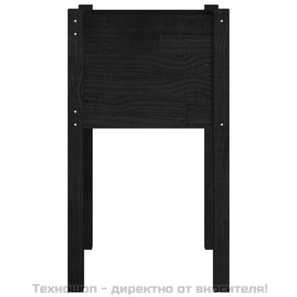 Градински сандъци, 2 бр, черни, 40x40x70 см, бор масив