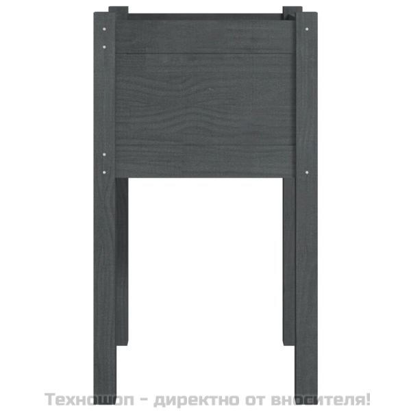 Градински сандък, сив, 40x40x70 см, бор масив