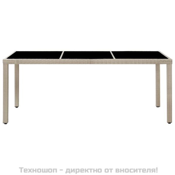 Градински комплект с възглавници, 9 части, бежов полиратан