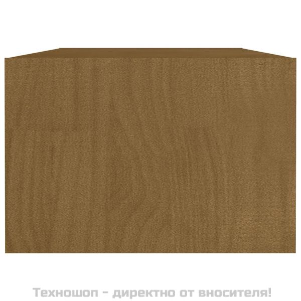 Маса за кафе, меденокафява, 110x50x34 см, борово дърво масив