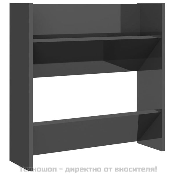 Шкафове за обувки 4 бр сив гланц 60x18x60 см инженерно дърво