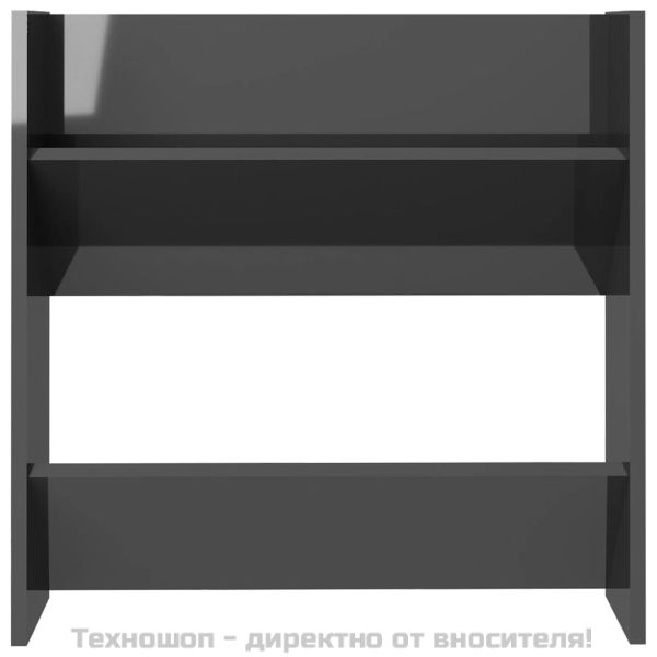 Шкафове за обувки 4 бр сив гланц 60x18x60 см инженерно дърво