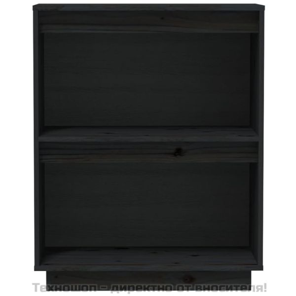 Конзолен шкаф, черен, 60x34x75 см, бор масив