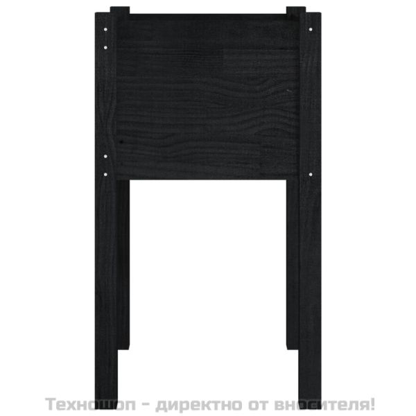 Градински сандък, черен, 40x40x70 см, бор масив