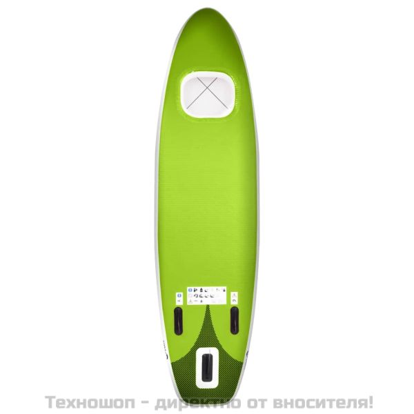 Комплект надуваем стендъп падълборд, зелен, 300x76x10 см