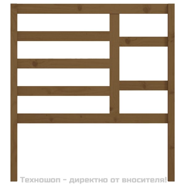Горна табла за легло, меденокафява, 106x4x104 см, бор масив
