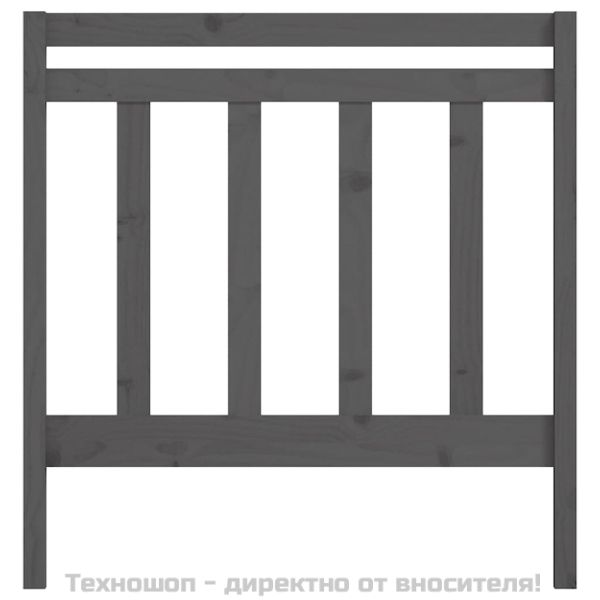 Горна табла за легло, сива, 106x4x100 см, бор масив