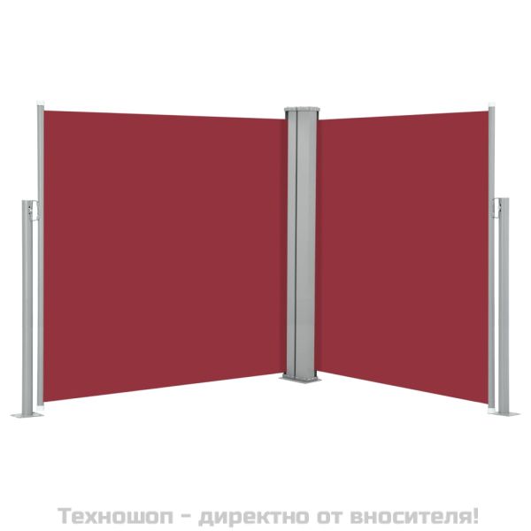 Прибираща се странична тента, червена, 140x600 см