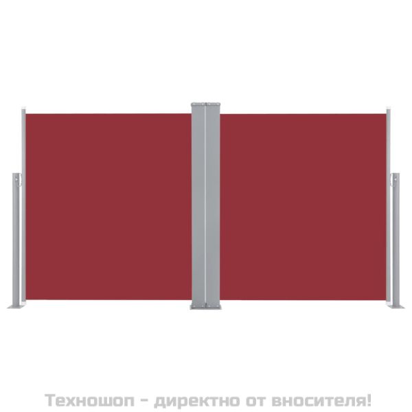 Прибираща се странична тента, червена, 140x600 см