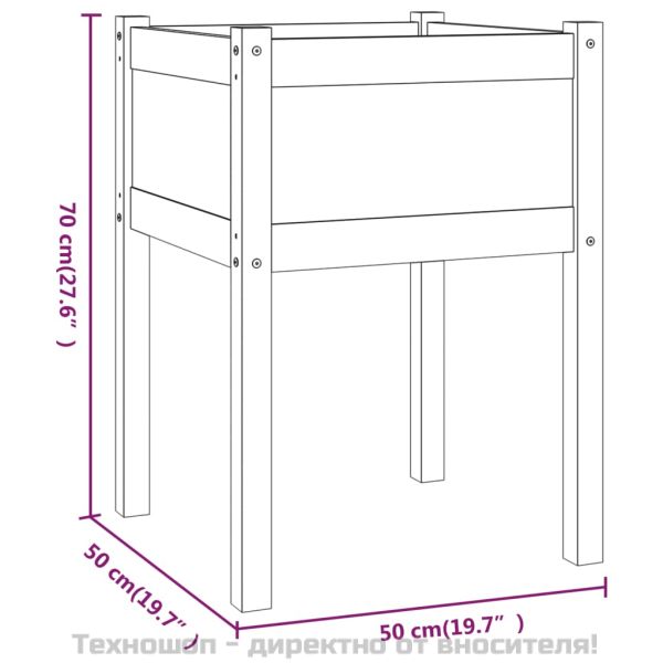 Градински сандъци, 2 бр, 50x50x70 см, борово дърво масив