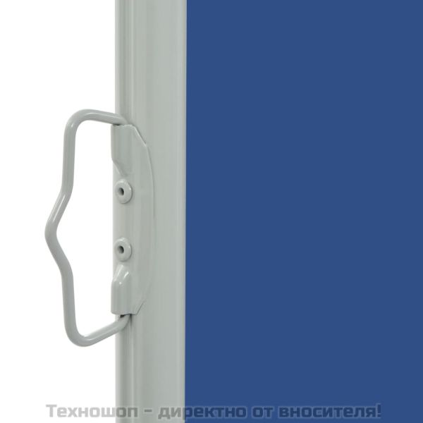 Прибираща се дворна странична тента, 160x300 см, синя