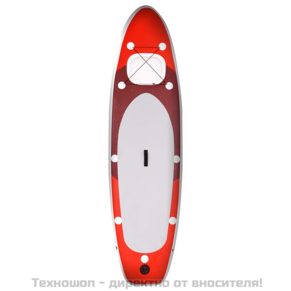 Комплект надуваем стендъп падълборд, червен, 330x76x10 см