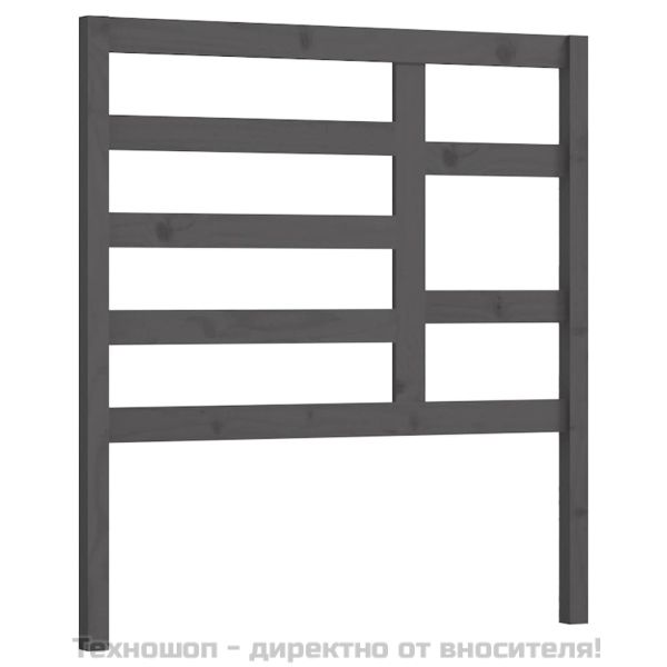 Горна табла за легло, сива, 96x4x104 см, бор масив