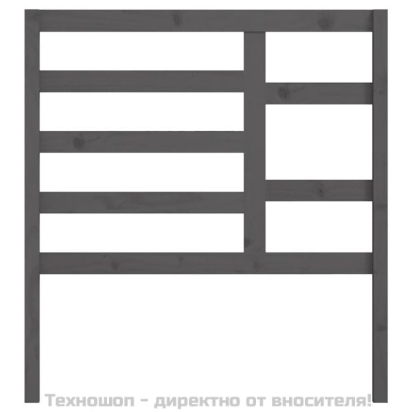 Горна табла за легло, сива, 96x4x104 см, бор масив