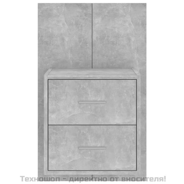 Нощно шкафче за стенен монтаж, бетонно сиво