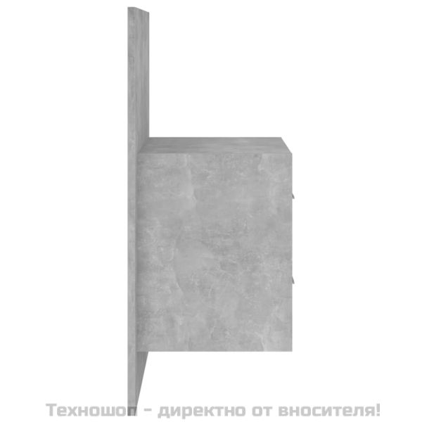 Нощно шкафче за стенен монтаж, бетонно сиво