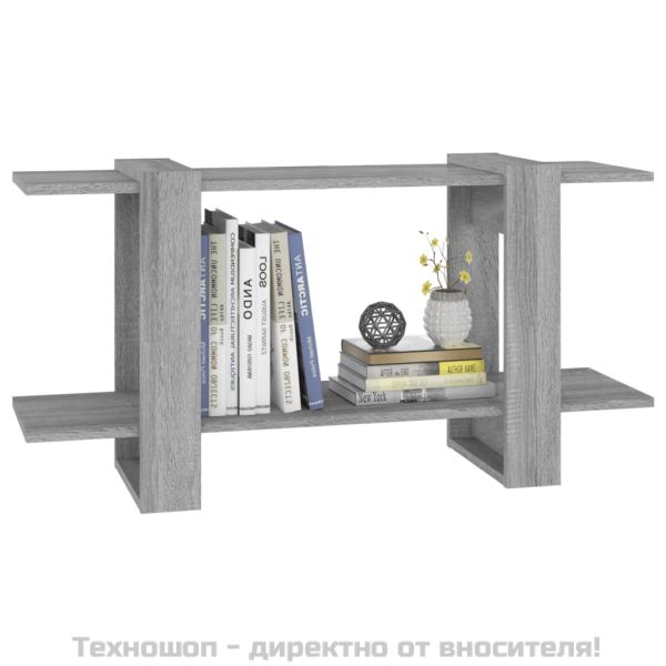 Библиотека, сив сонома, 100x30x51 см, инженерно дърво