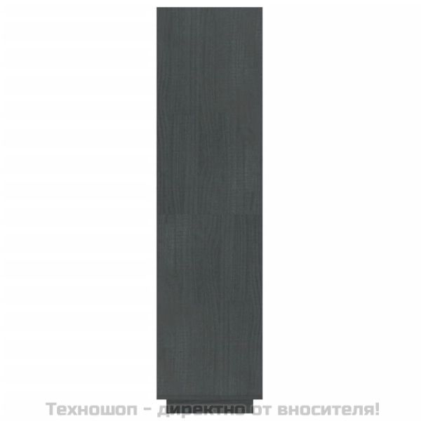 Библиотека/разделител за стая, сива, 40x35x135 см, бор масив