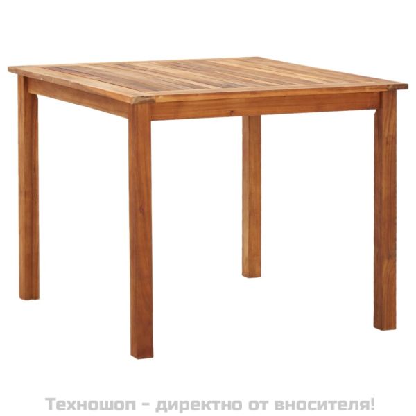 Трапезен комплект от 5 части, полиратан и акациево дърво, сив