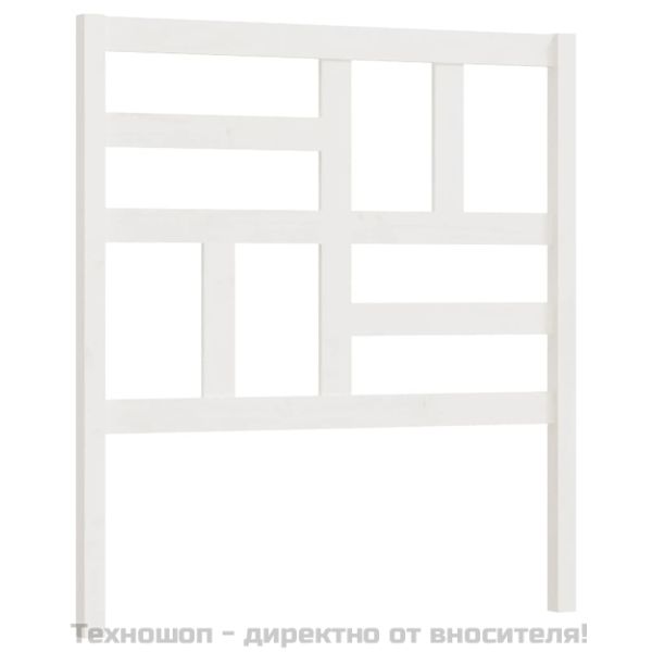 Горна табла за легло, бяла, 81x4x104 см, бор масив