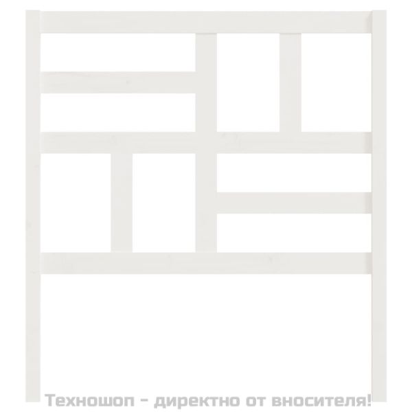 Горна табла за легло, бяла, 81x4x104 см, бор масив