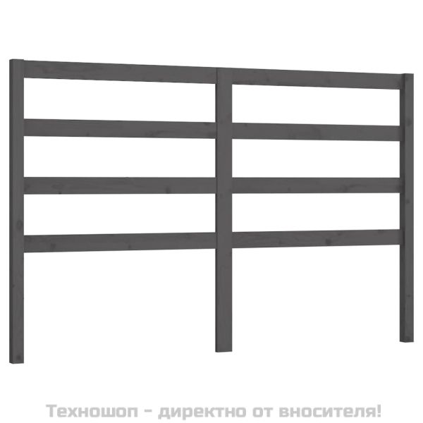 Горна табла за легло, сива, 166x4x100 см, бор масив