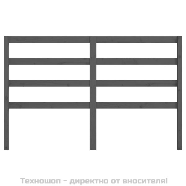 Горна табла за легло, сива, 166x4x100 см, бор масив