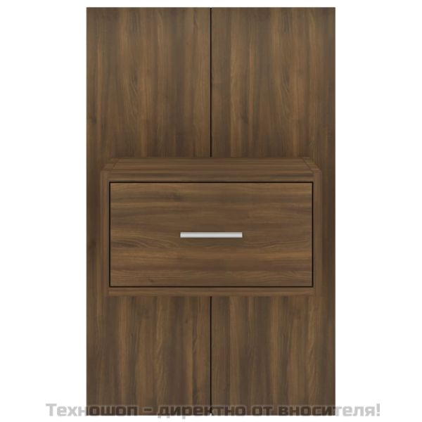 Нощно шкафче за стенен монтаж, кафяв дъб