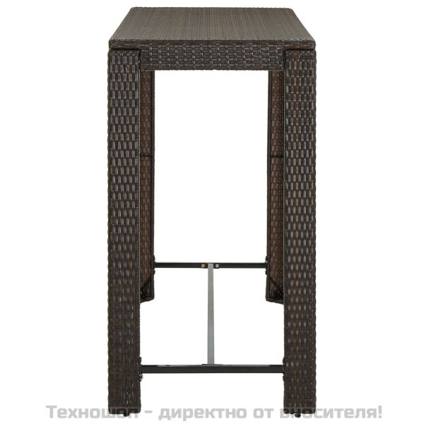 Градинска бар маса, кафява, 140,5x60,5x110,5 см, полиратан