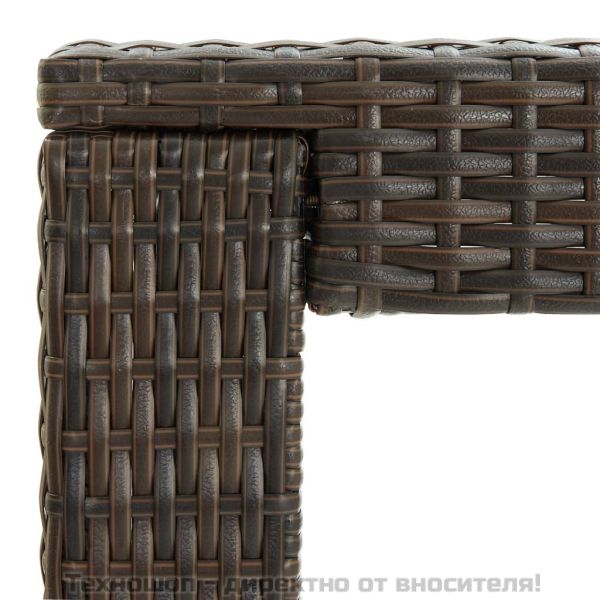 Градинска бар маса, кафява, 140,5x60,5x110,5 см, полиратан