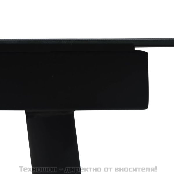 Градински трапезен комплект 7 части памучно въже стомана черен