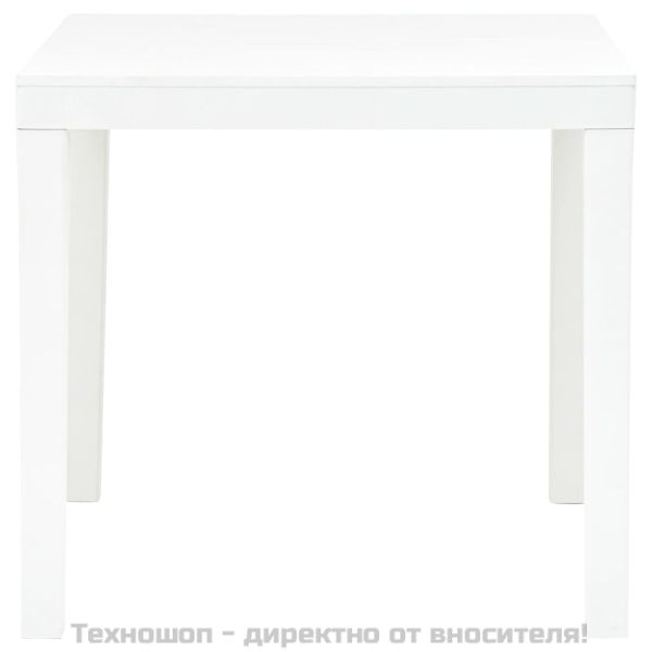 Градинска маса с 2 пейки, пластмаса, бяла