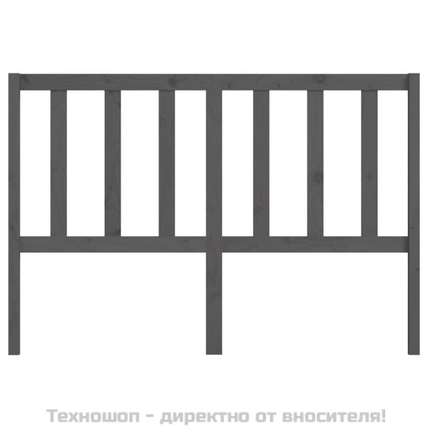 Горна табла за легло, сива, 126x4x100 см, бор масив