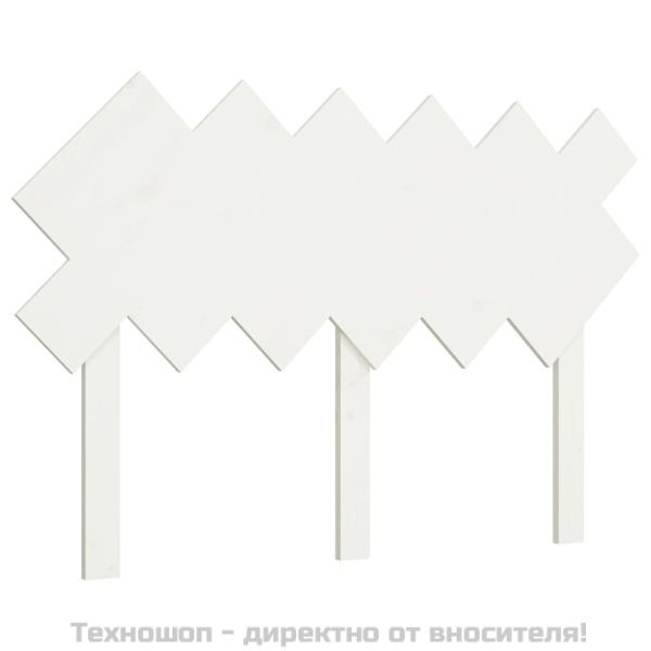 Горна табла за легло, бяла, 122,5x3x80,5 см, бор масив