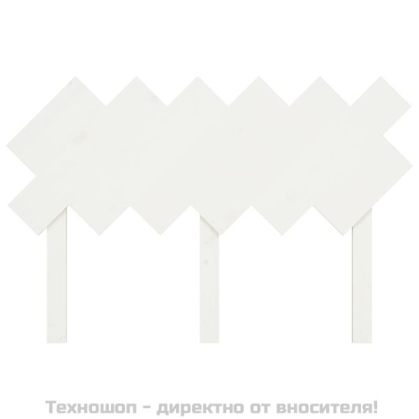 Горна табла за легло, бяла, 122,5x3x80,5 см, бор масив