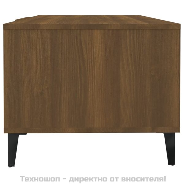 Кафе маса, кафяв дъб, 102x50x40 см, инженерно дърво