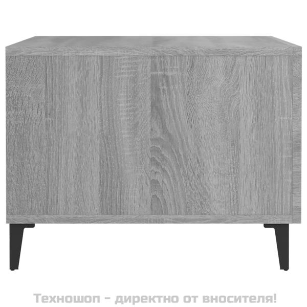 Кафе маси с метални крака 2 бр сив сонома 50x50x40 см