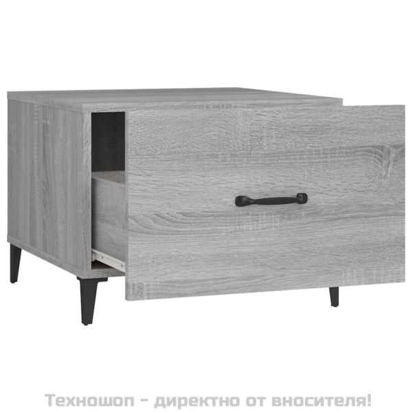 Кафе маси с метални крака 2 бр сив сонома 50x50x40 см