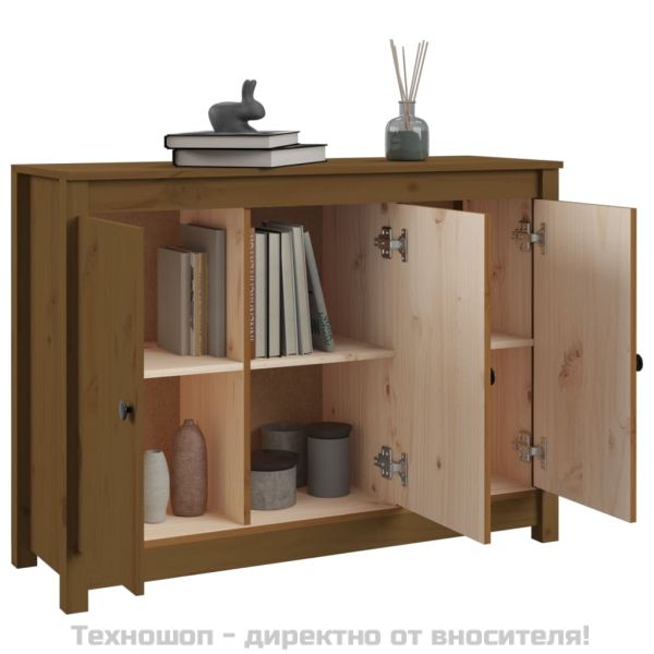 Сайдборд, меденокафяв, 100x35x74 см, бор масив
