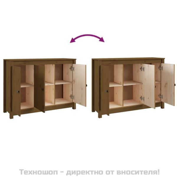 Сайдборд, меденокафяв, 100x35x74 см, бор масив