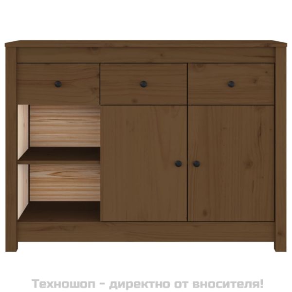 Сайдборд, меденокафяв, 100x35x74 см, бор масив